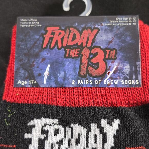 New Halloween Horror Mens Friday the 13th & Camp Crystal Lake 2 Pack - Picture 4 of 4